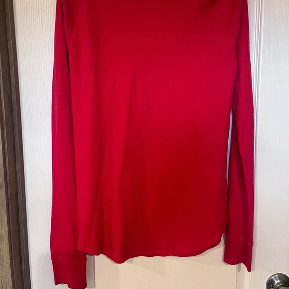 PINK Victoria's Secret Bright Red Long Sleeve V-Neck Top - Picture 3 of 4